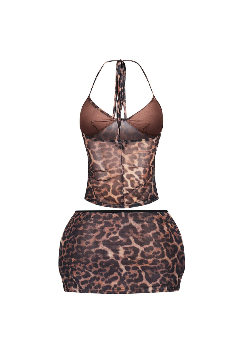 Desea Leopard Mesh Top & Skirt SET