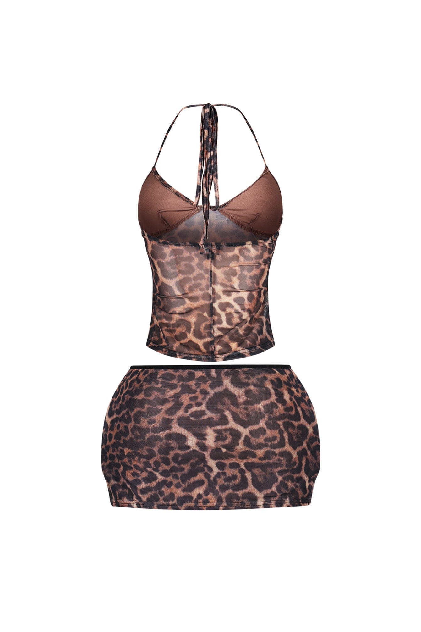 Desea Leopard Mesh Top & Skirt SET
