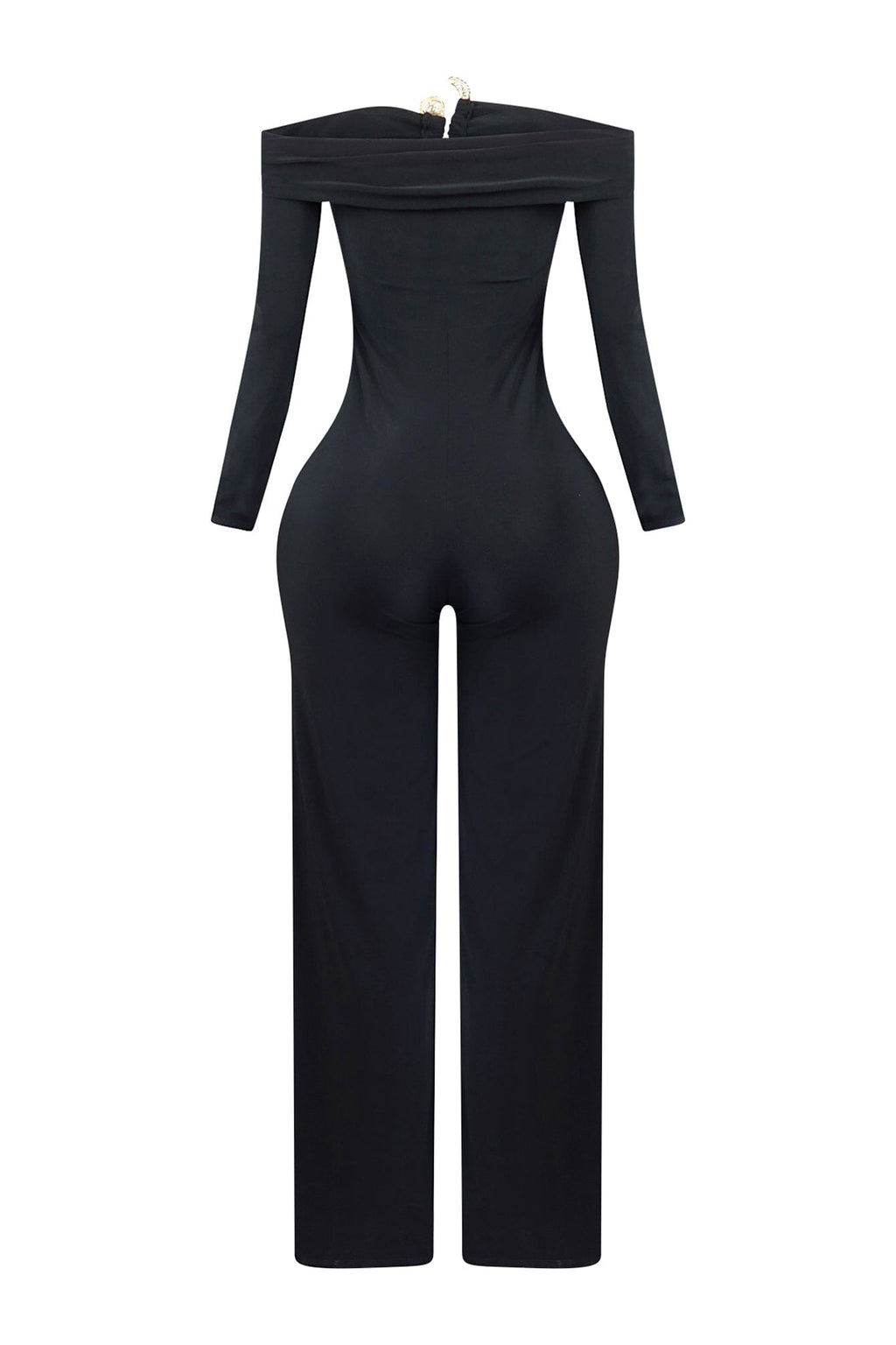 Randy Rhinestone Off Shoulder Long Sleeve Jumpsuit