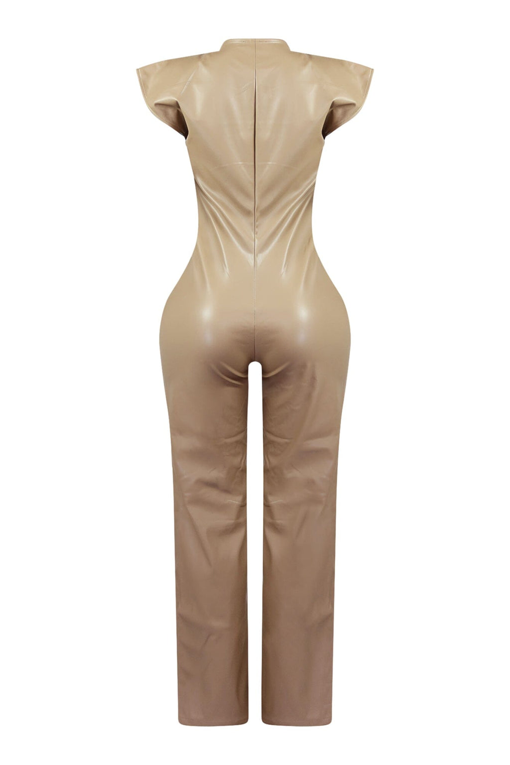 Kaiya PU Button Down Jumpsuit