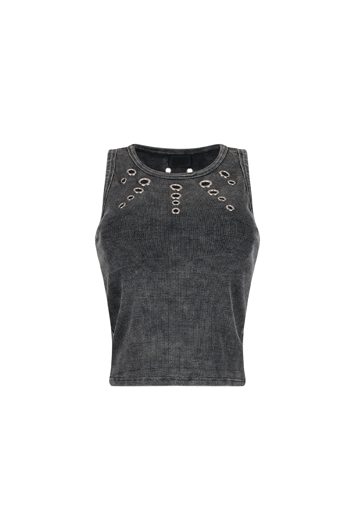 Zina Mineral Washed Eyelet Tank Top