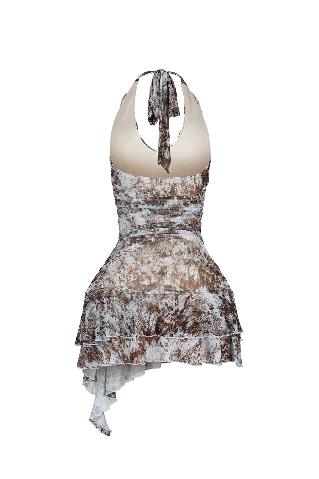 Bristol Mesh Print Halter Dress