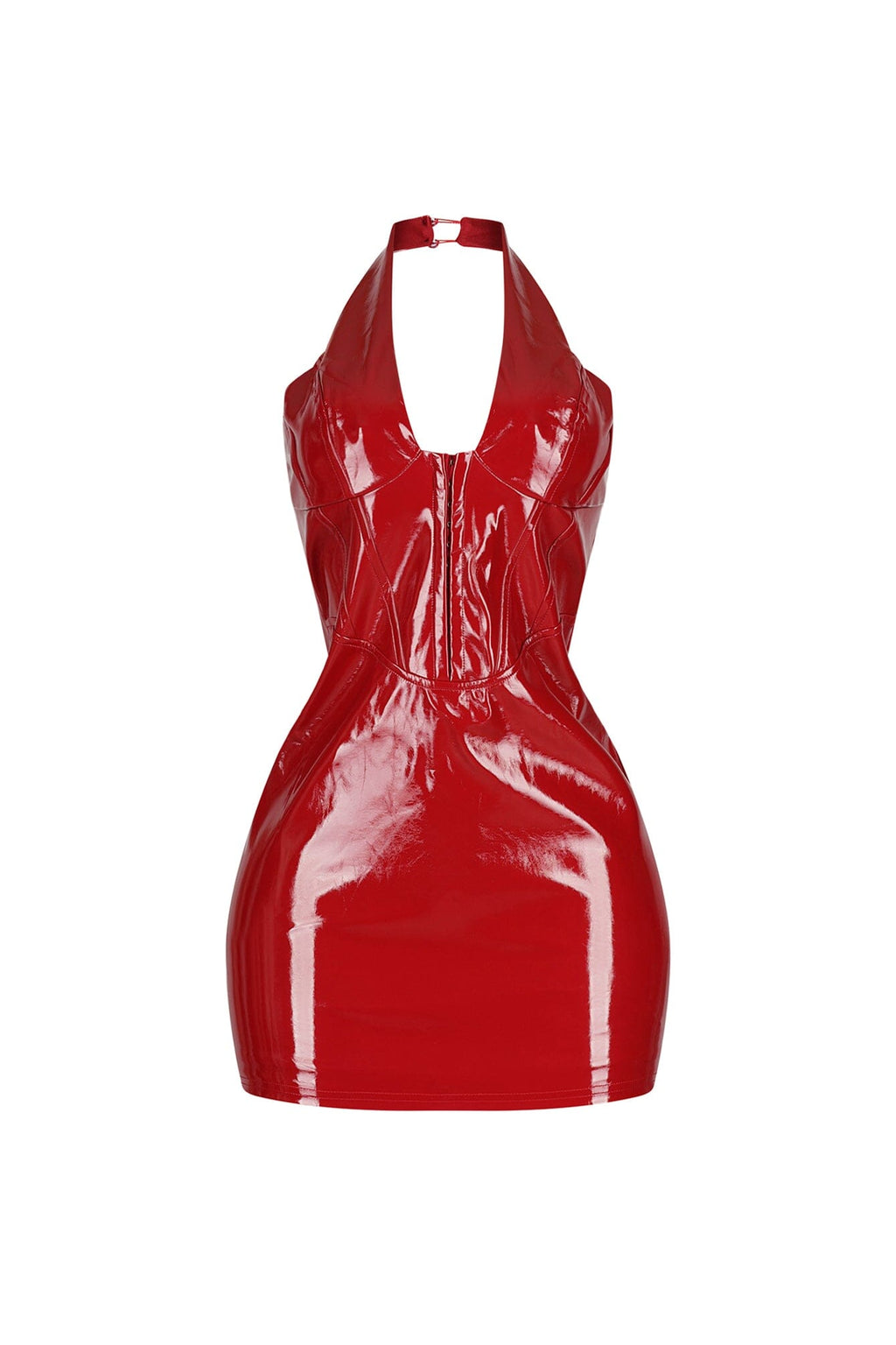 Soho Glossy Halter Mini Dress