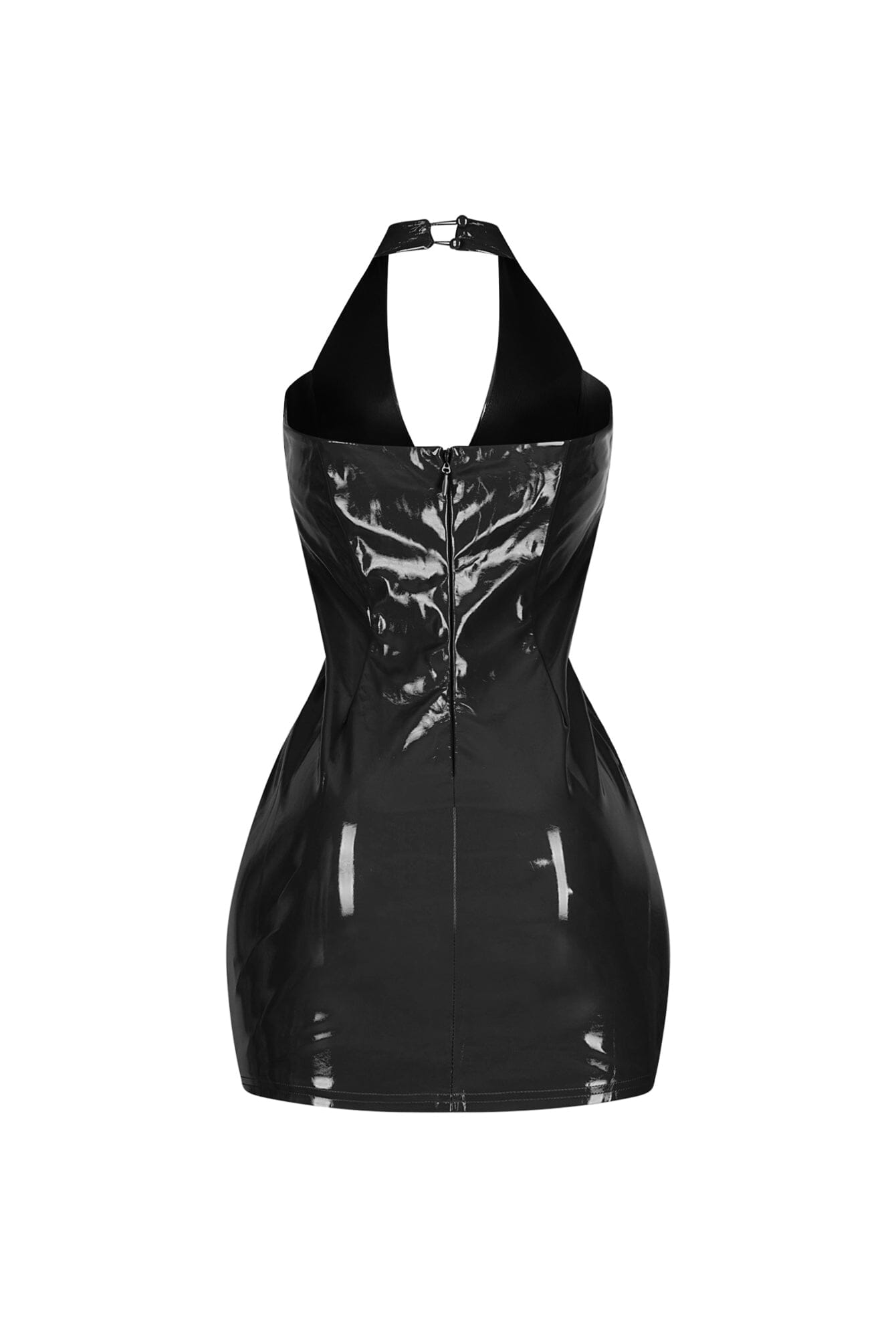 Soho Glossy Halter Mini Dress
