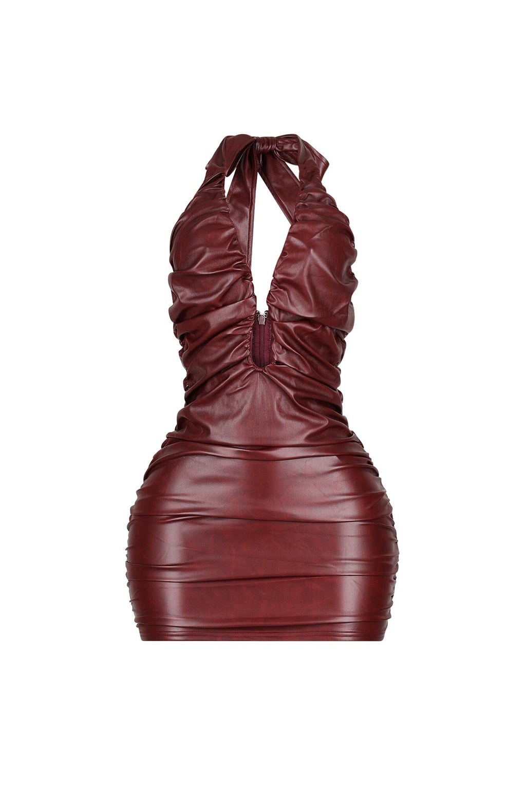 Houston Faux Leather Halter Dress