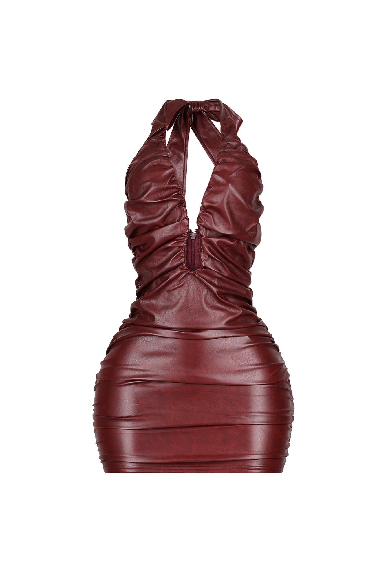 Houston Faux Leather Halter Dress