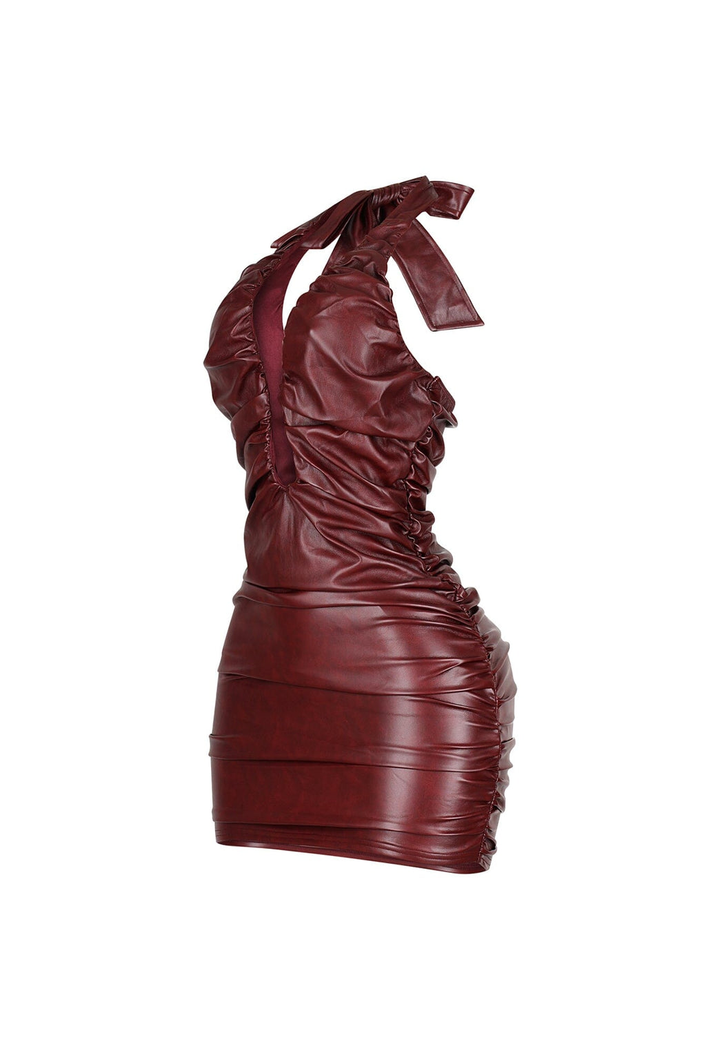 Houston Faux Leather Halter Dress
