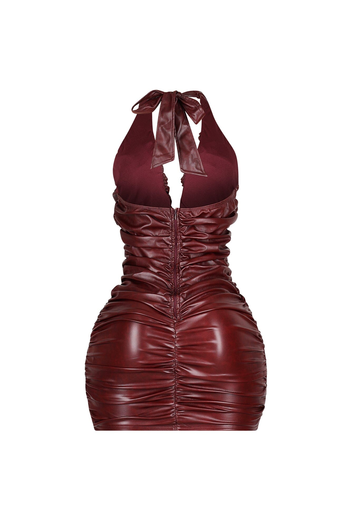 Houston Faux Leather Halter Dress