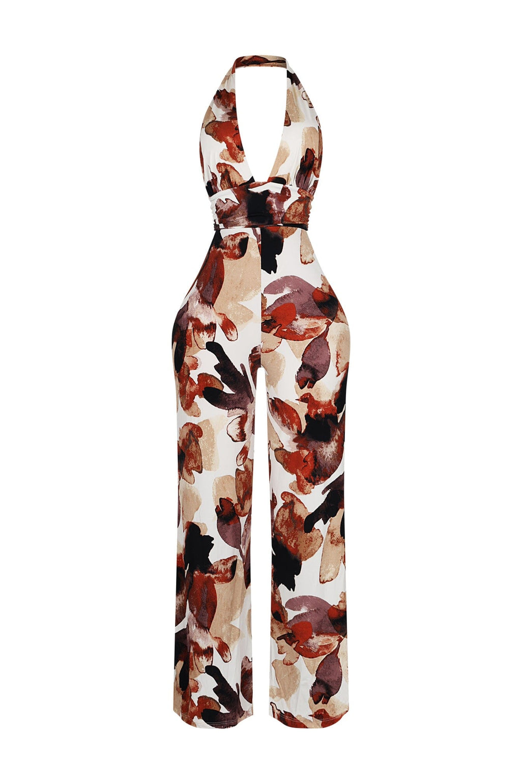 Crimson Leaf Halter Jumpsuit
