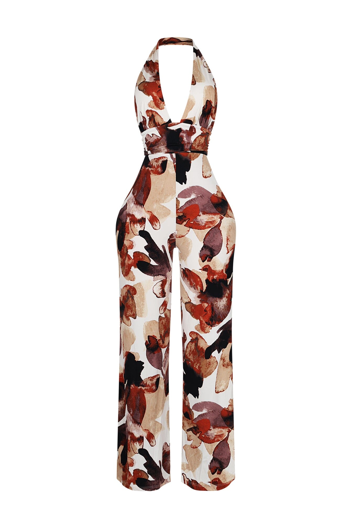 Crimson Leaf Halter Jumpsuit