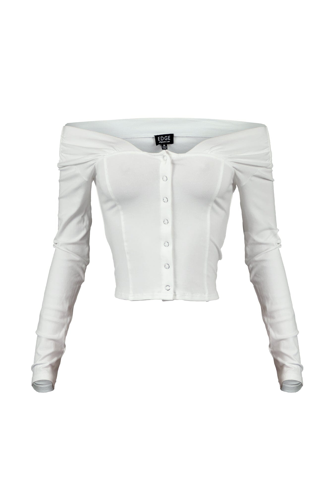 Kennedy Off Shoulder Button Down Top