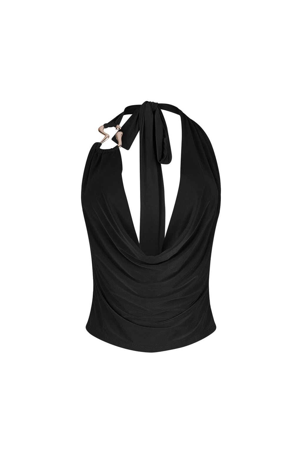 Femme Mad Cowl Neck Tie Top