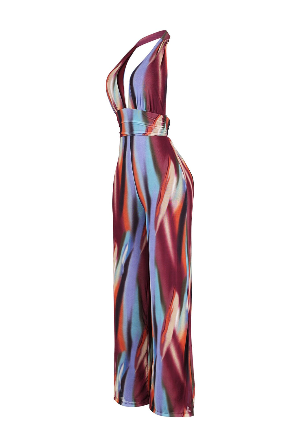 Luz Mesh Print Halter Jumpsuit