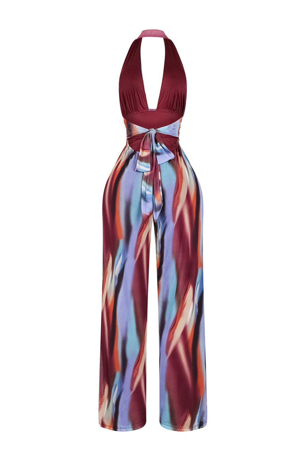 Luz Mesh Print Halter Jumpsuit