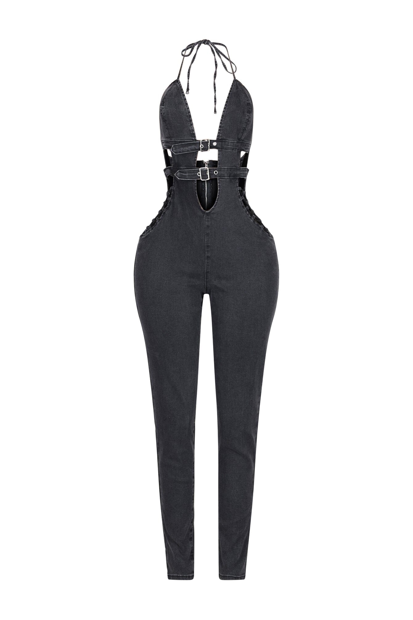 Foundry Halter Denim Jumpsuit
