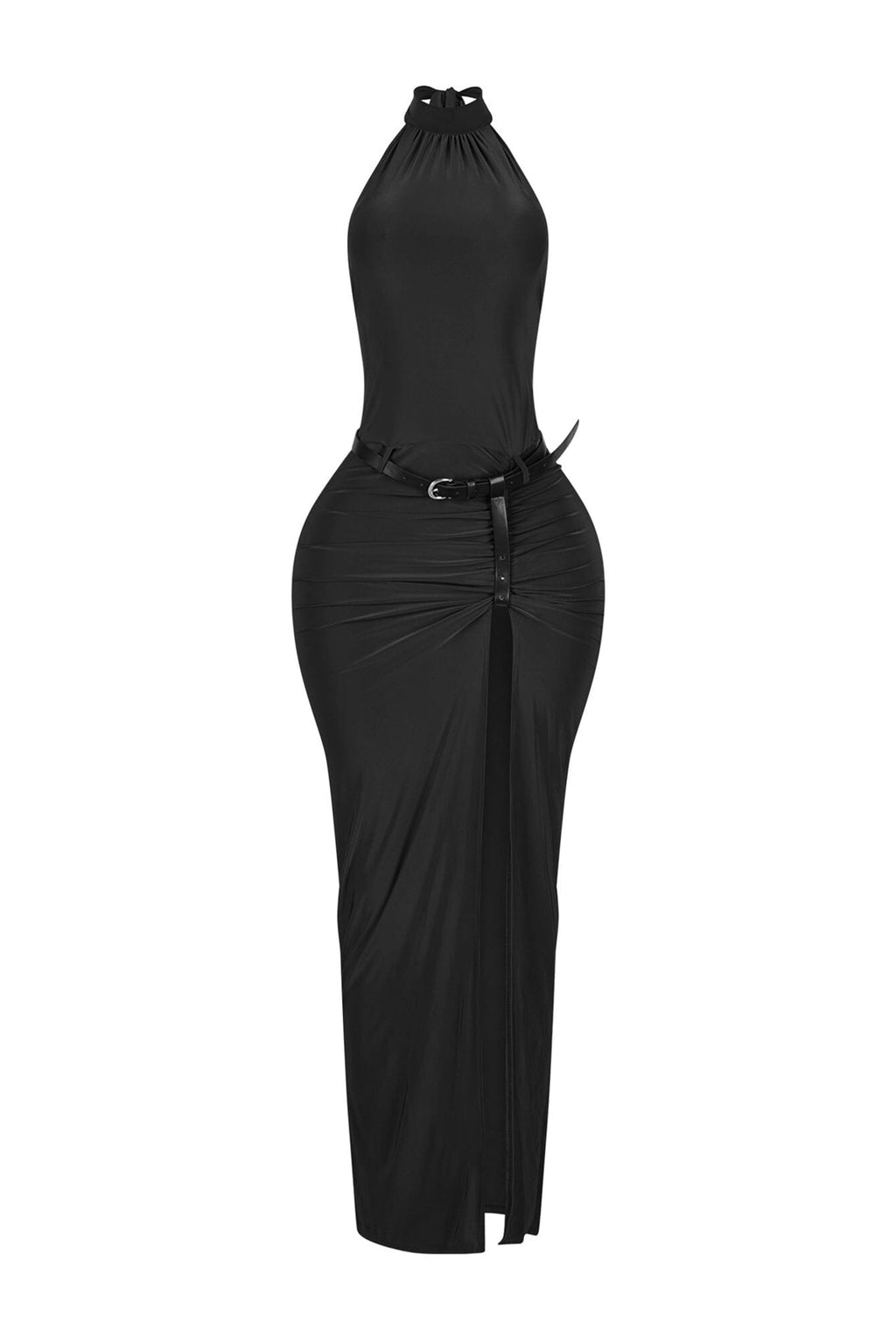 Nuit Allure Halter Maxi Dress