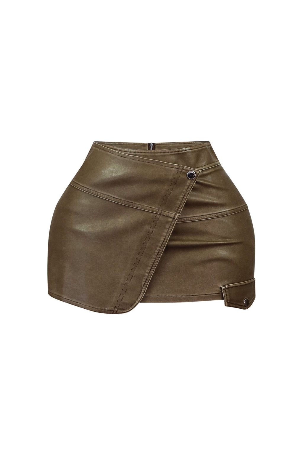 Samantha Faux Leather Wrap Skort