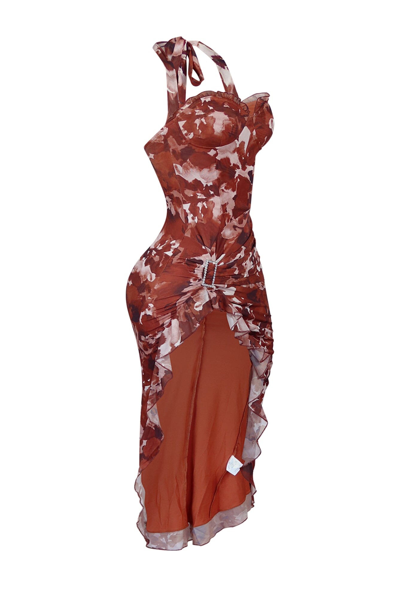 Real Romantic Mesh Ruffled Maxi Dress