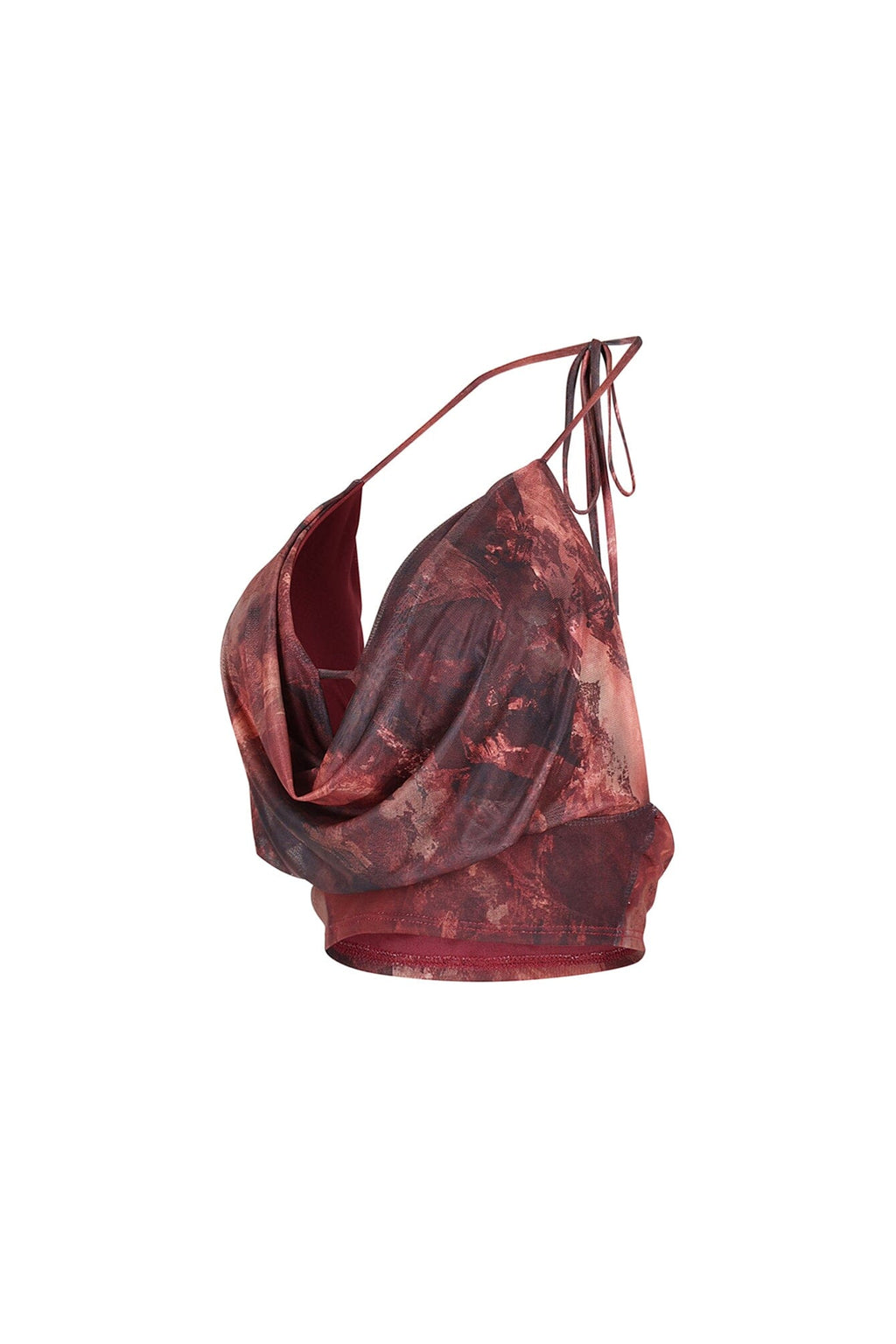 Snappy Mesh Print Halter Neck Tie Top