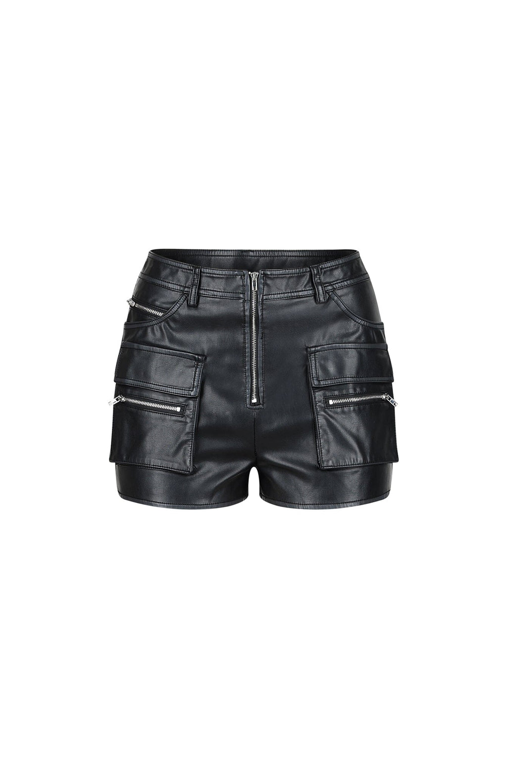 Perth Washed Faux Leather Cargo Shorts
