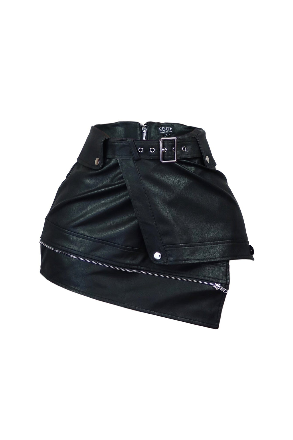 Maddie PU Belted Wrap Mini Skirt