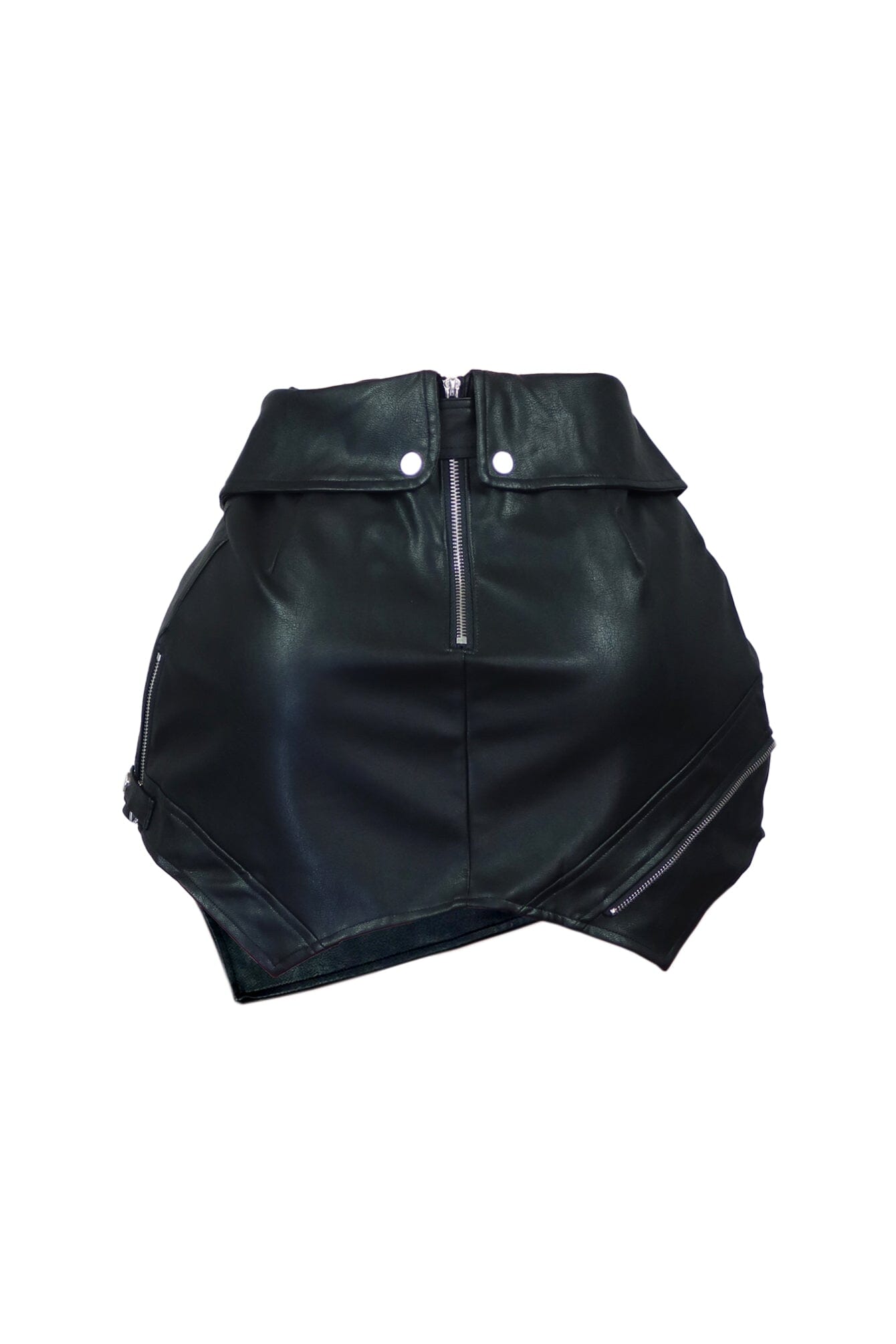 Maddie PU Belted Wrap Mini Skirt