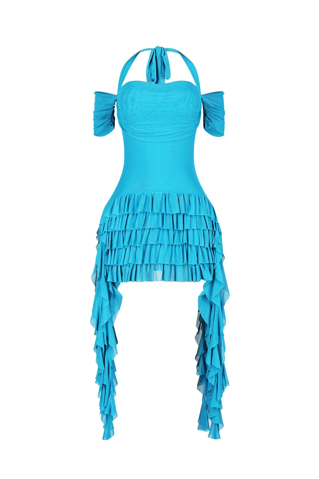 Ariadne Ruffle Train Mini Dress