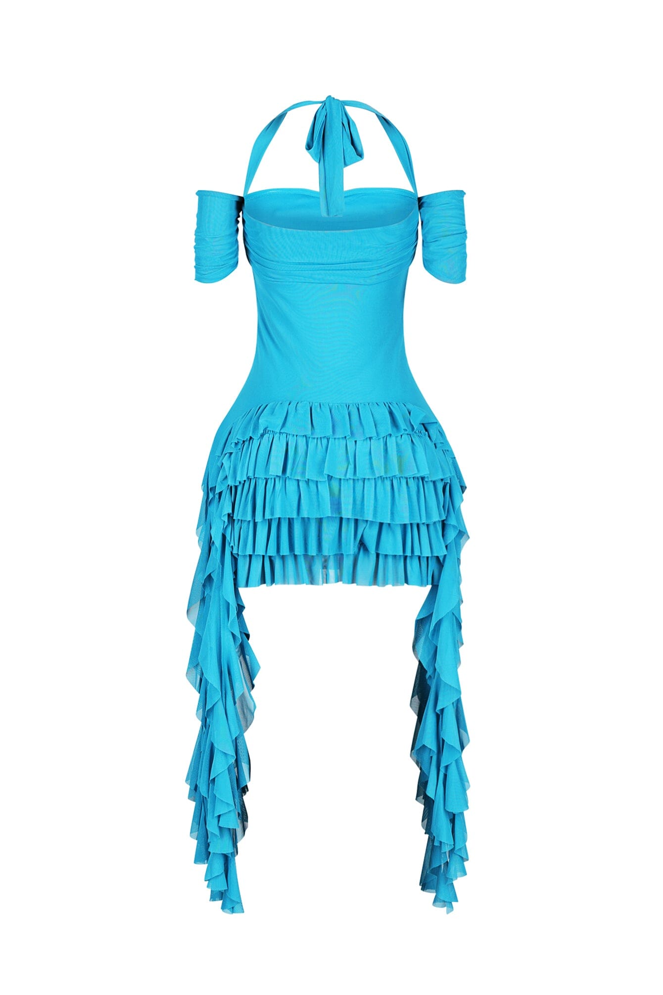 Ariadne Ruffle Train Mini Dress