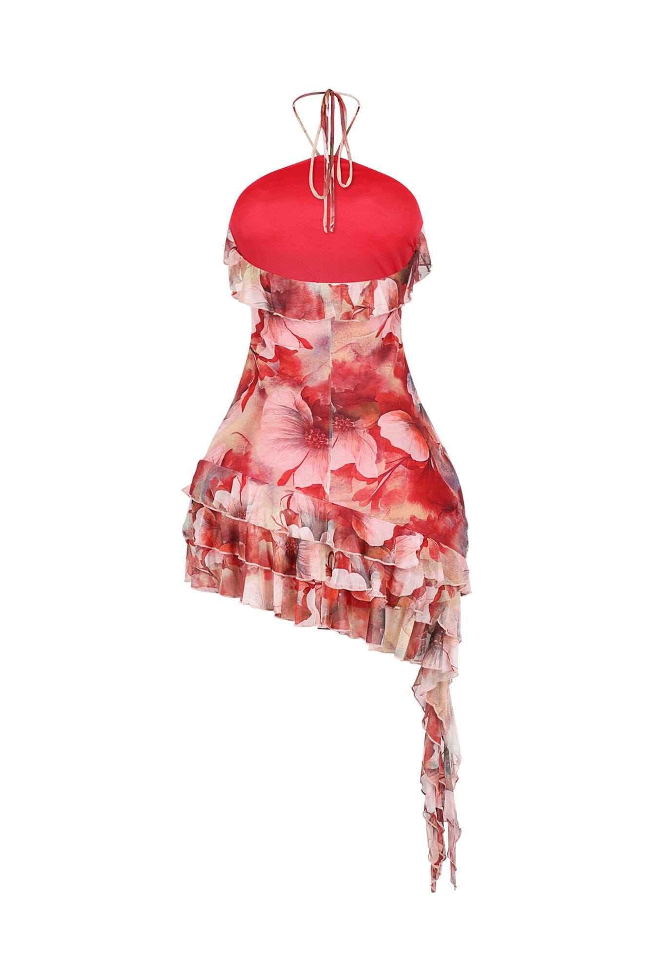 Rosefall Asymmetry Midi Dress