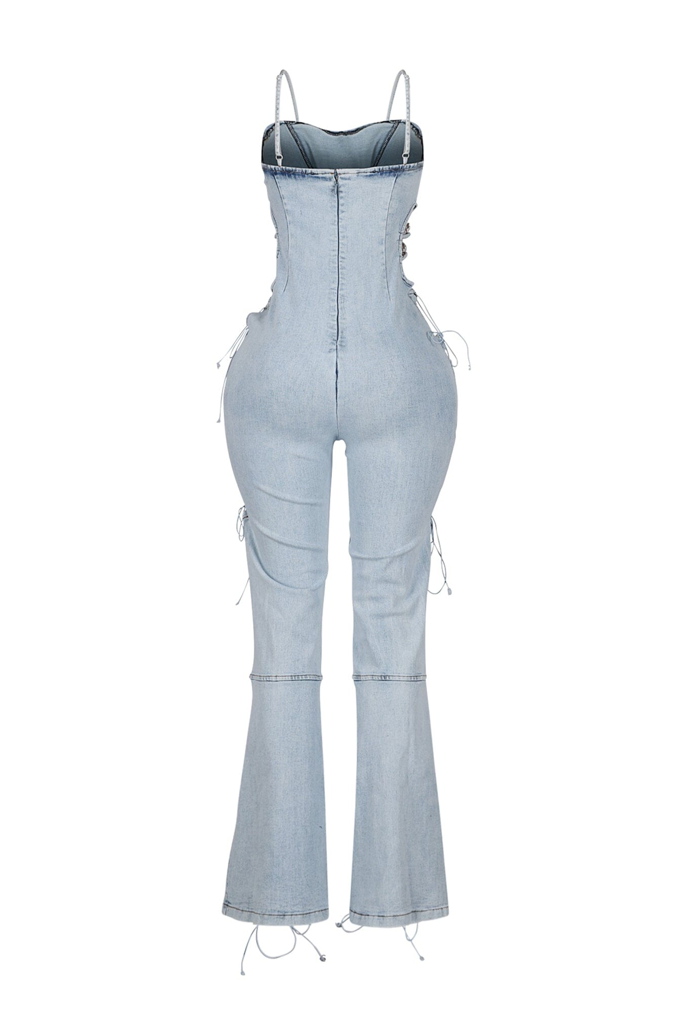 Rebel Fit Lace Up Denim Jumpsuit