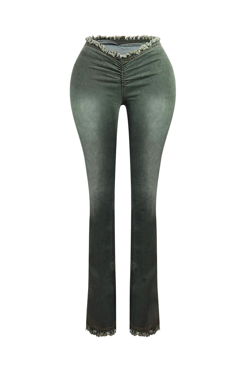 Smokey Low Rise Frayed Denim Jeans