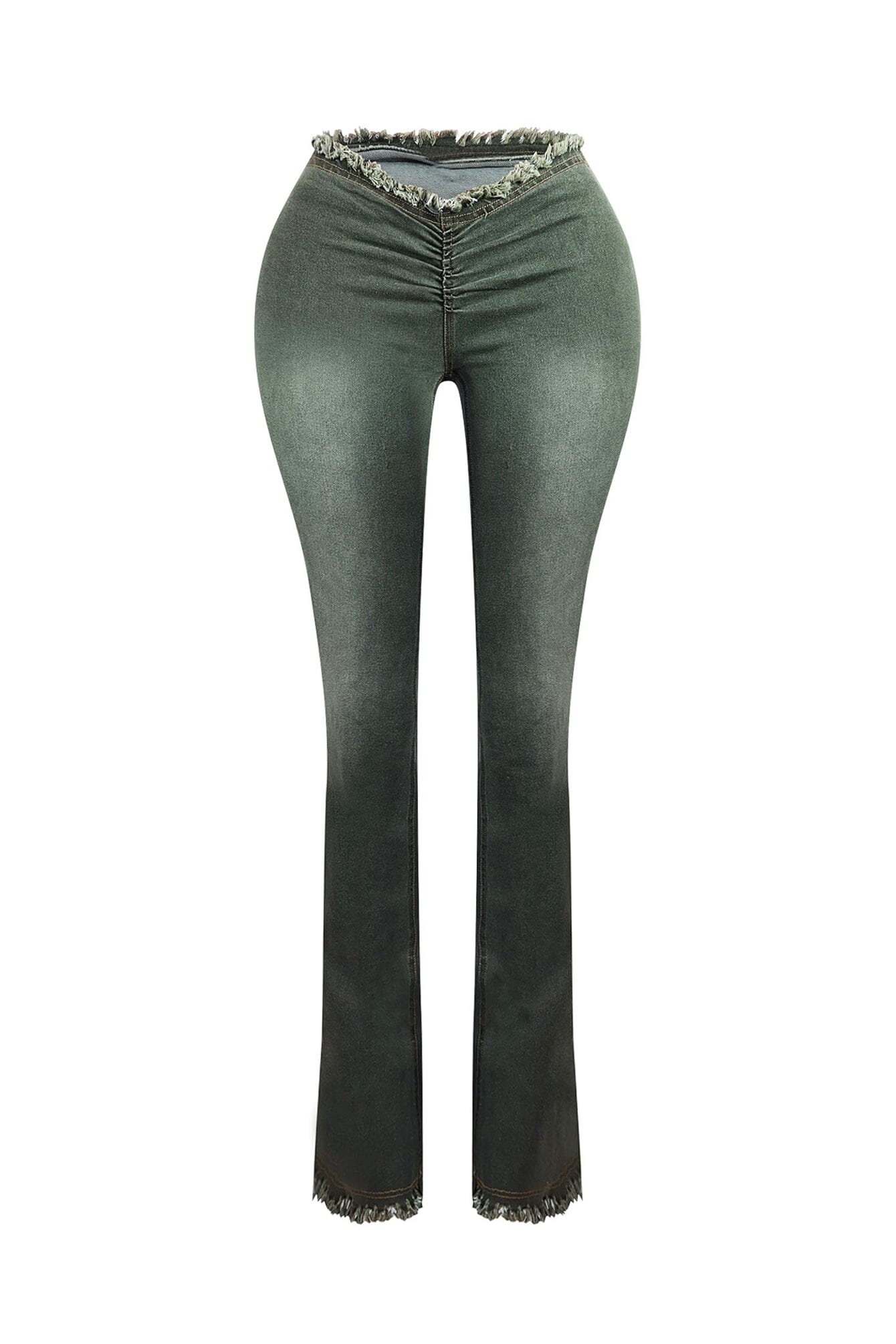 Smokey Low Rise Frayed Denim Jeans