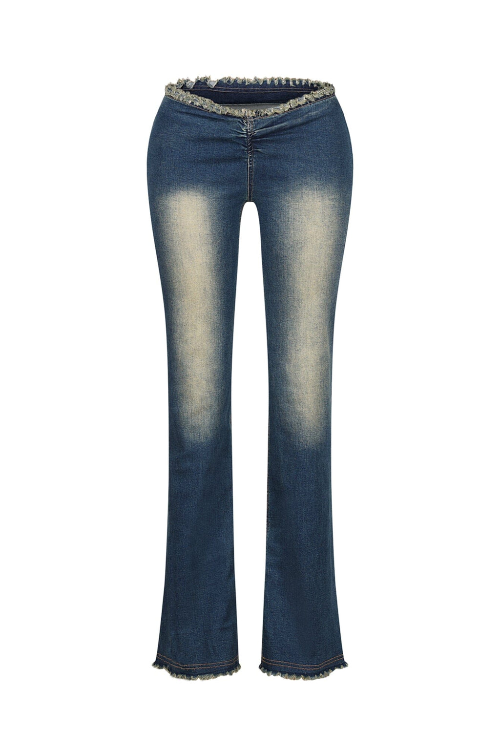 Smokey Low Rise Frayed Denim Jeans