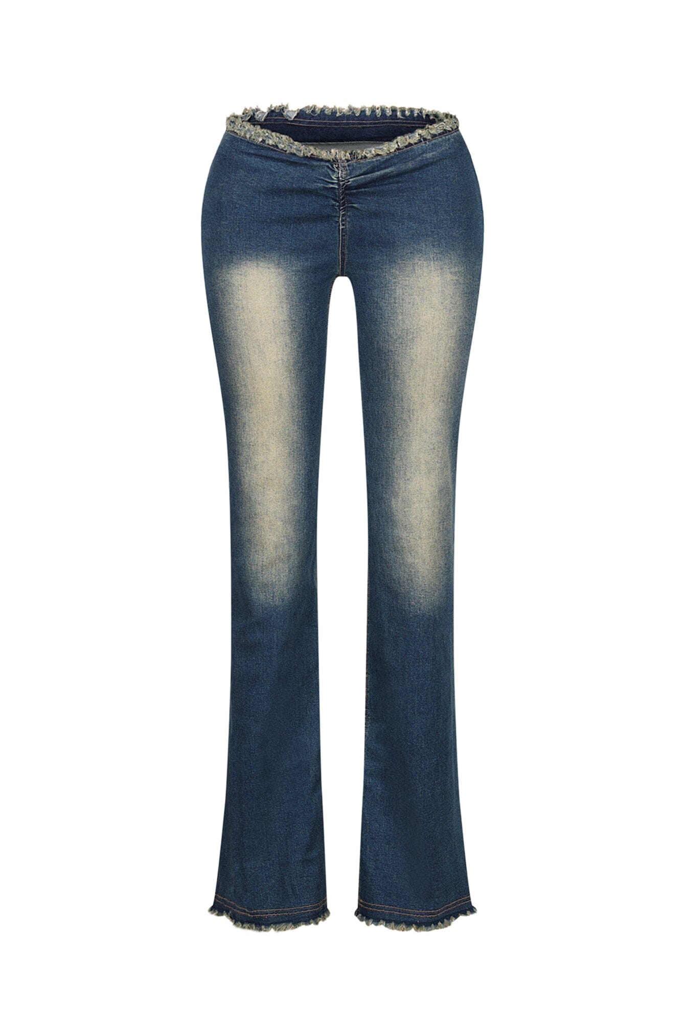 Smokey Low Rise Frayed Denim Jeans