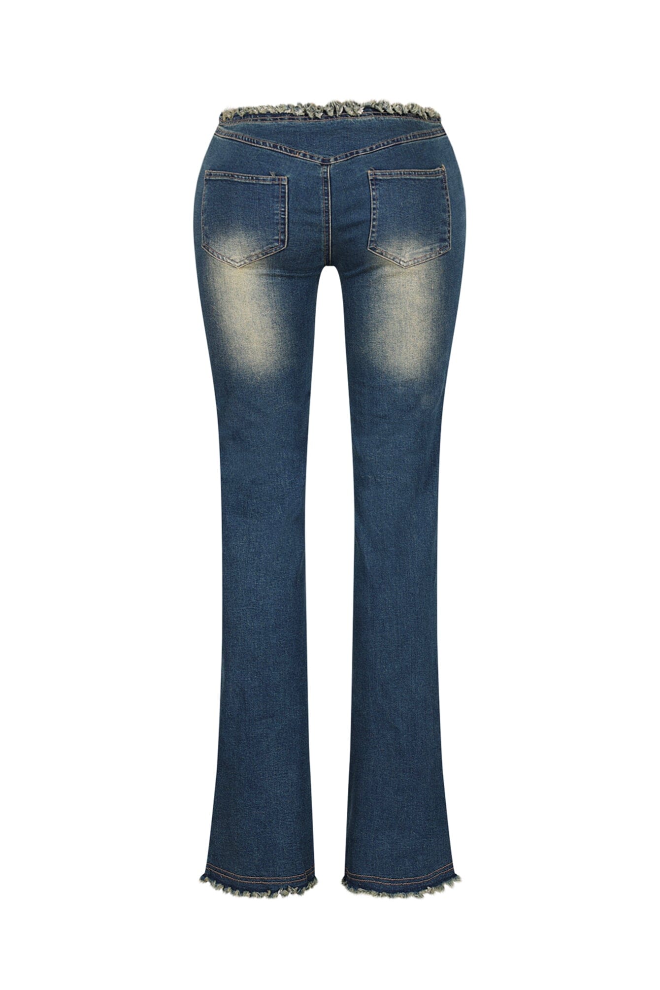 Smokey Low Rise Frayed Denim Jeans