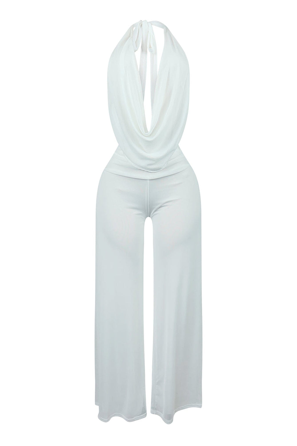 Evie Mesh Cowl Neck Jumpsuit