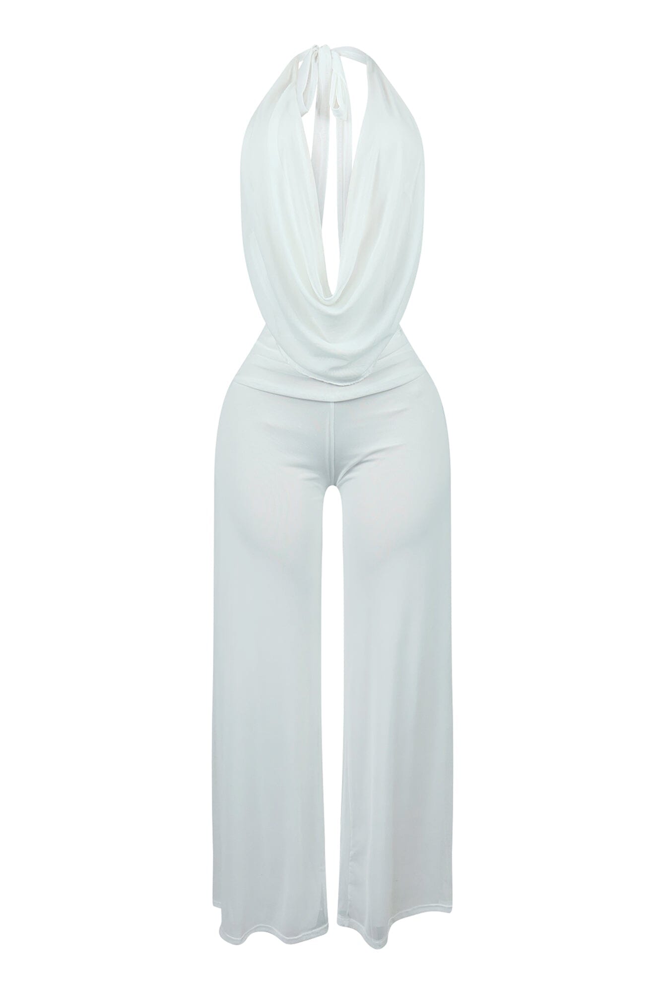 Evie Mesh Cowl Neck Jumpsuit