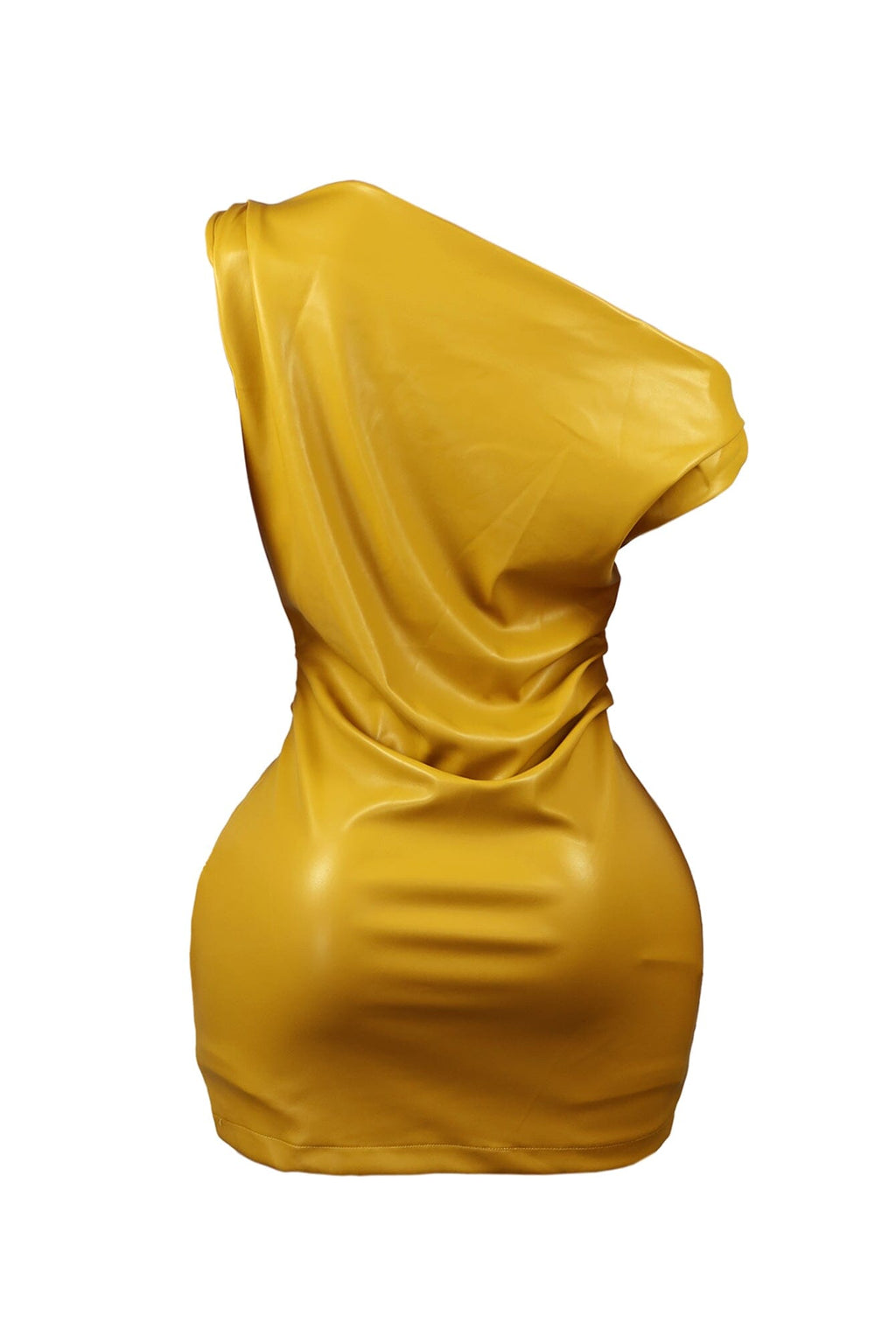 My Gosh PU Unbalanced Mini Dress