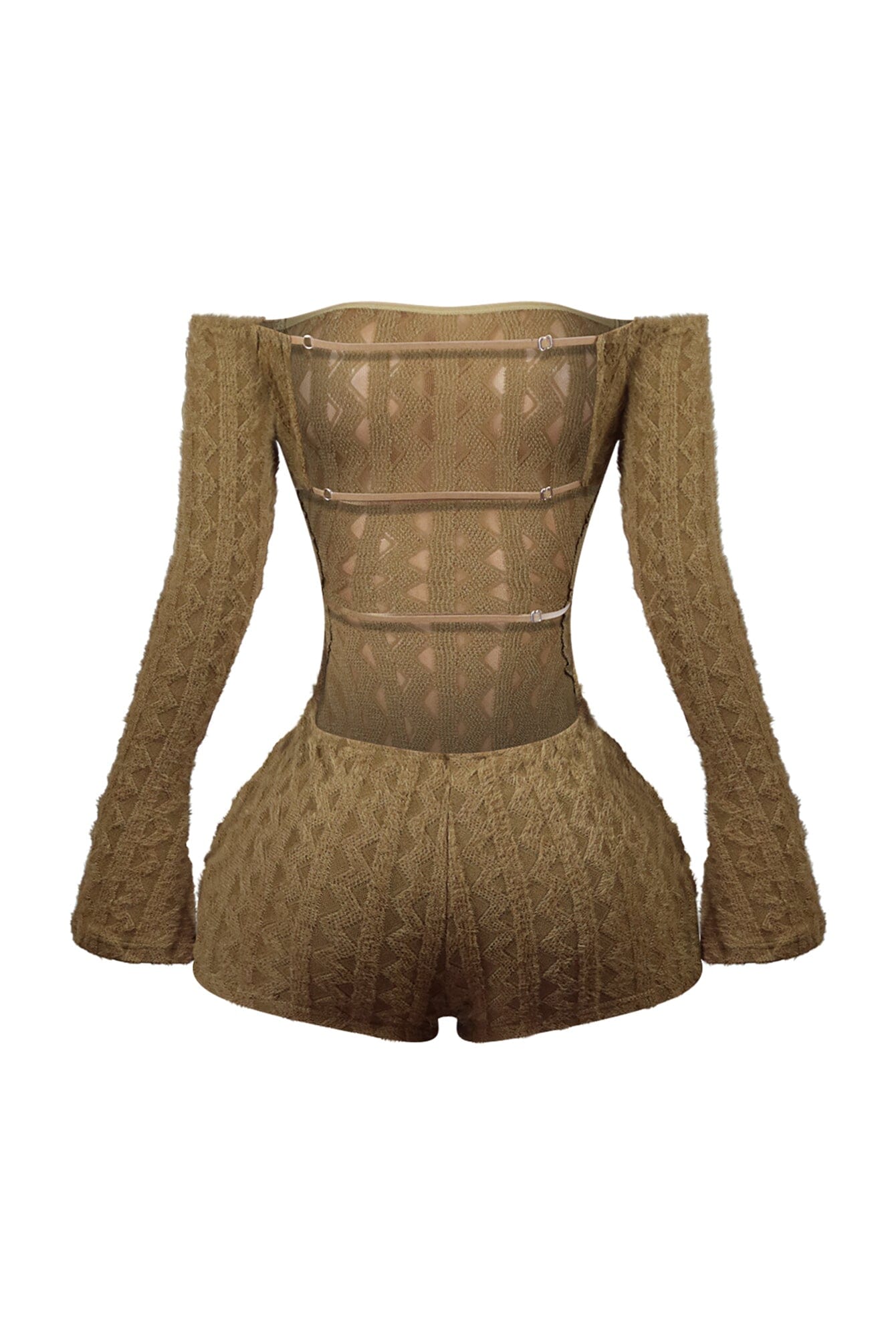 Marissa Off Shoulder Fuzzy Knit Romper