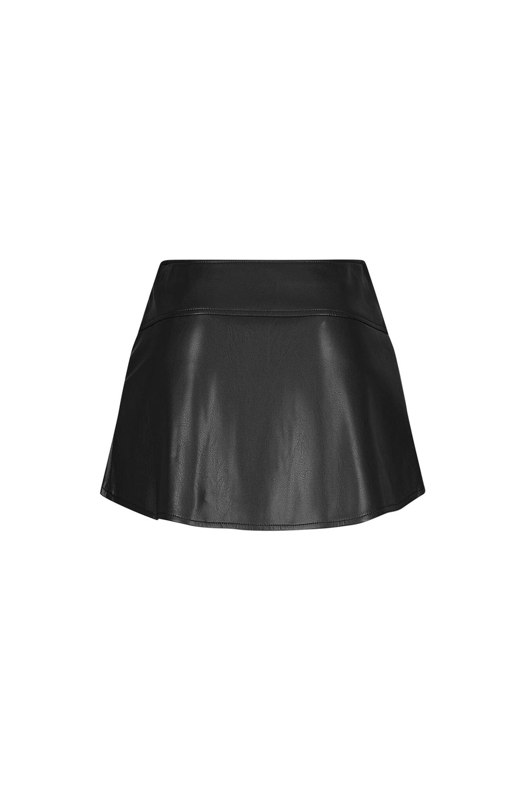 Rush Into Pleated Leather Skirt