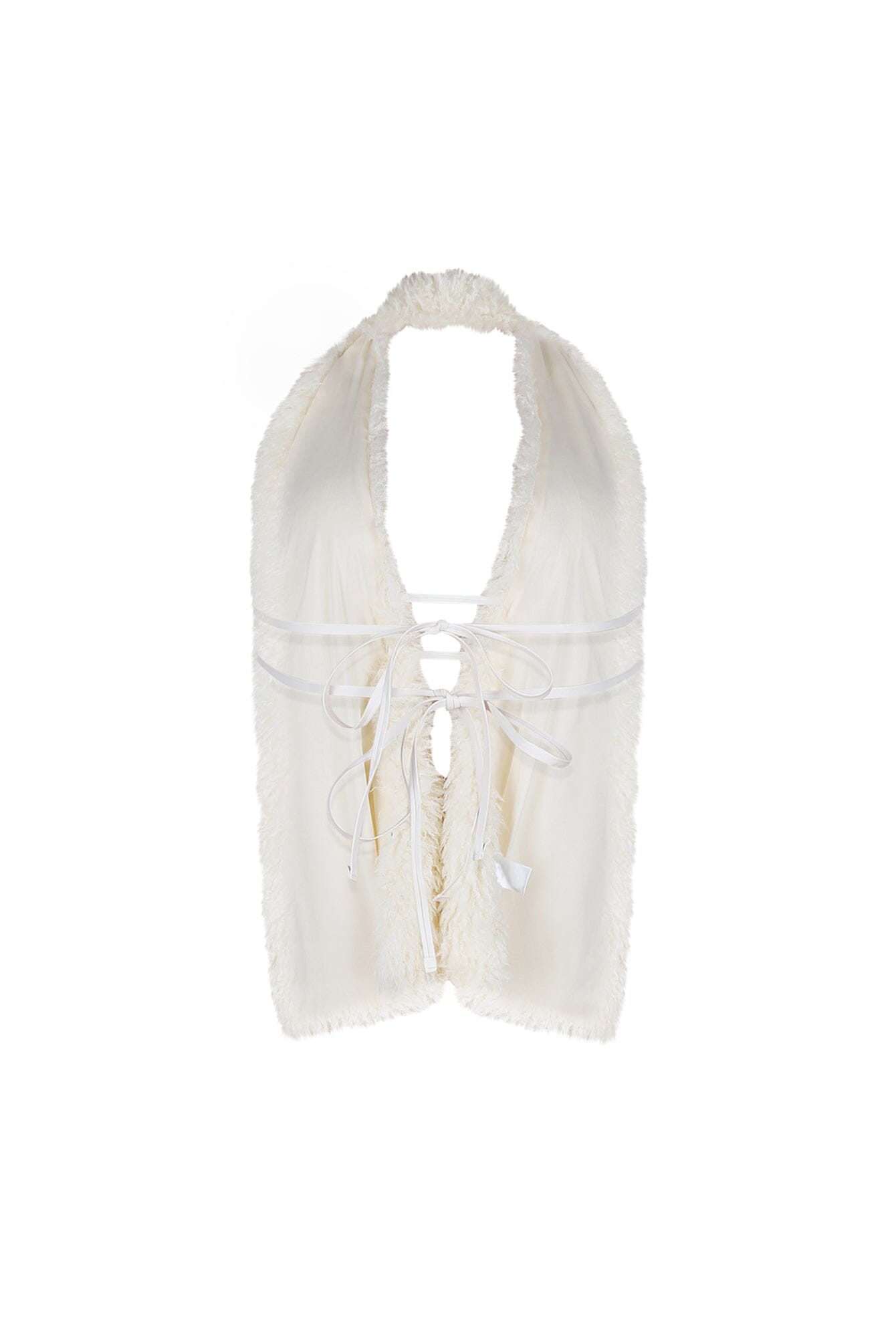 Sugar Puff Fur Halter Vest