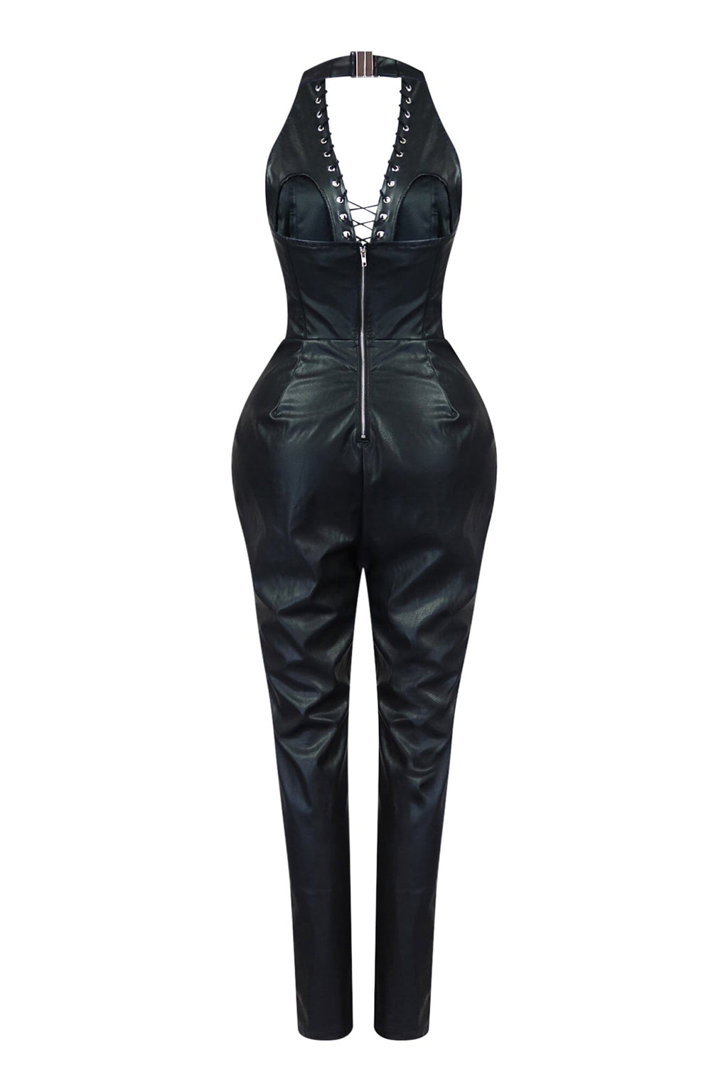 Finley PU Halter Jumpsuit