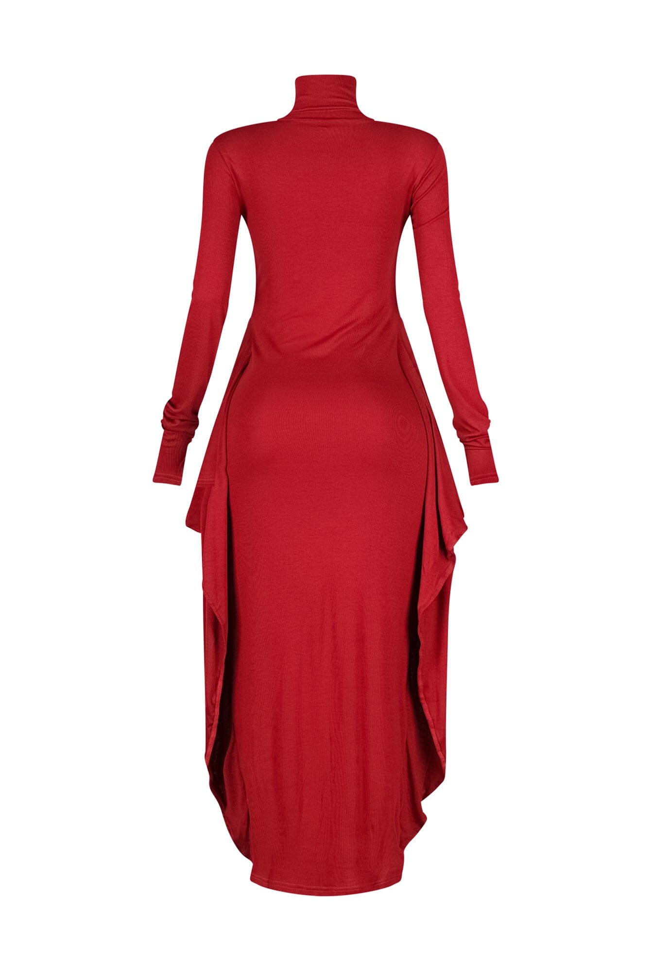 Lazy Noon Thumbhole Mock Neck Maxi Dress