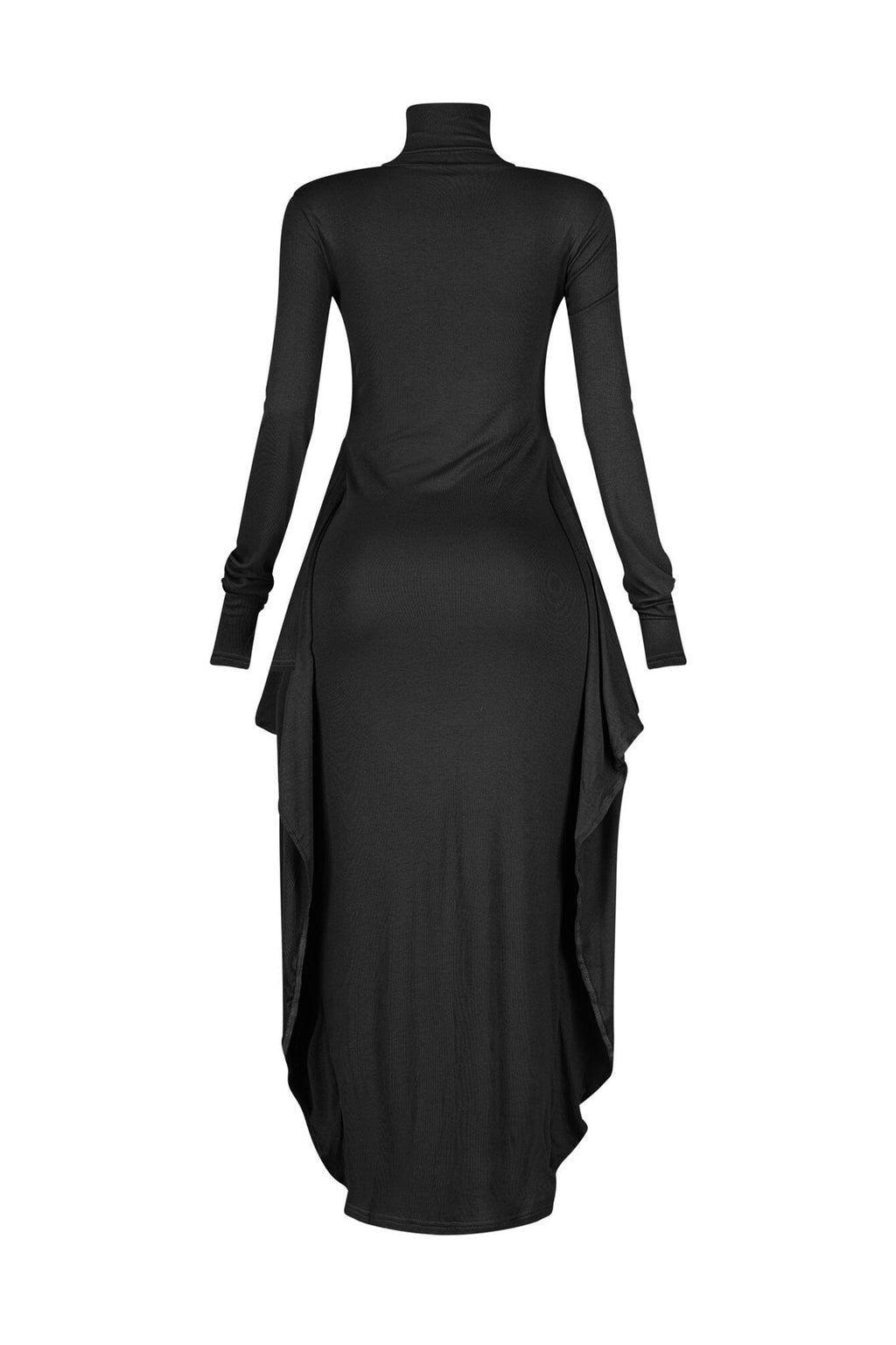 Lazy Noon Thumbhole Mock Neck Maxi Dress