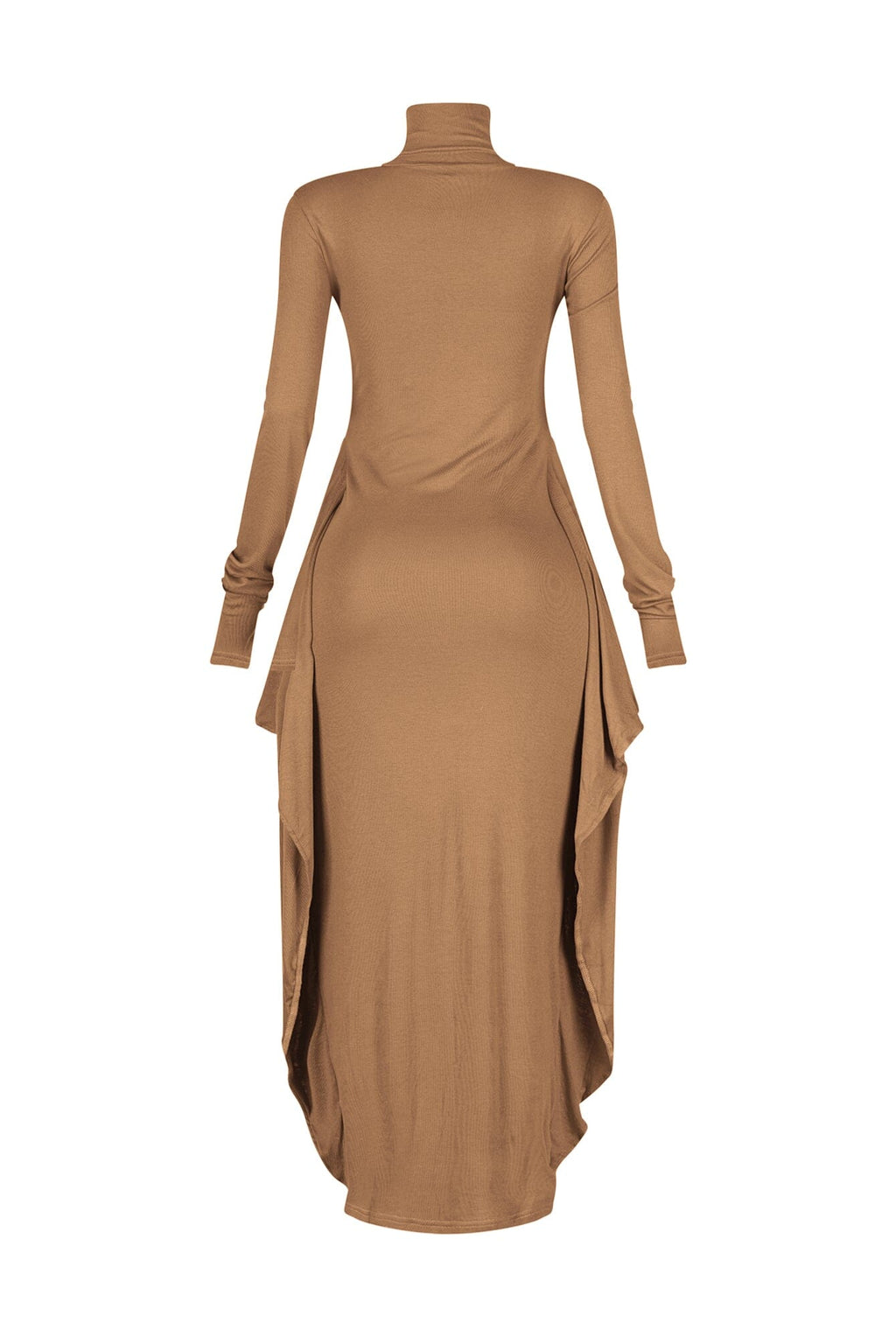 Lazy Noon Thumbhole Mock Neck Maxi Dress