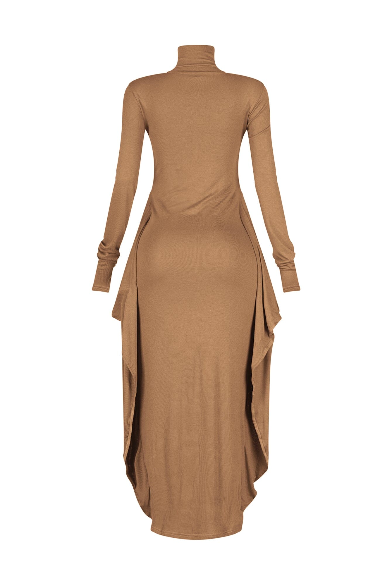 Lazy Noon Thumbhole Mock Neck Maxi Dress