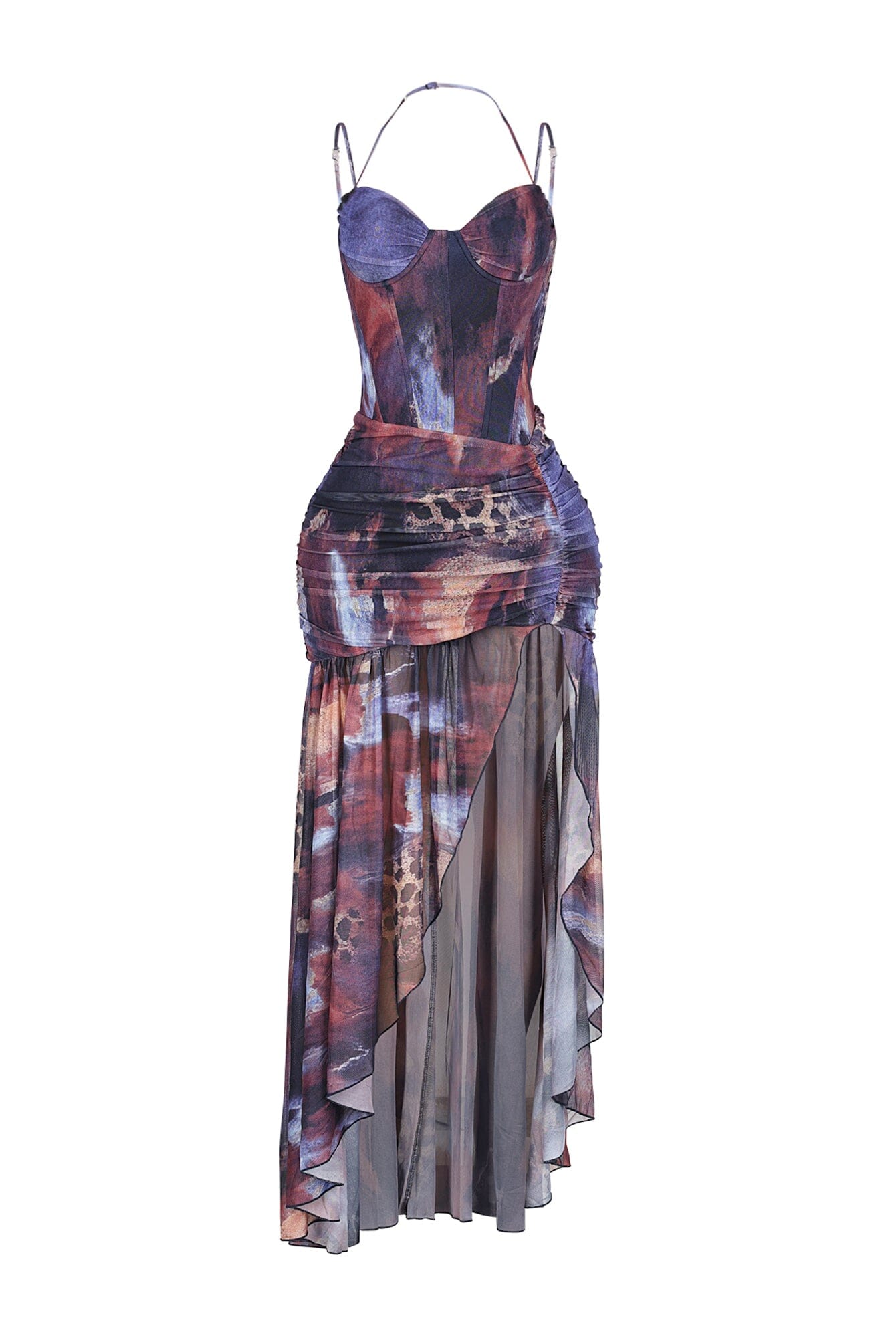 Izmir Mesh Print Maxi Dress