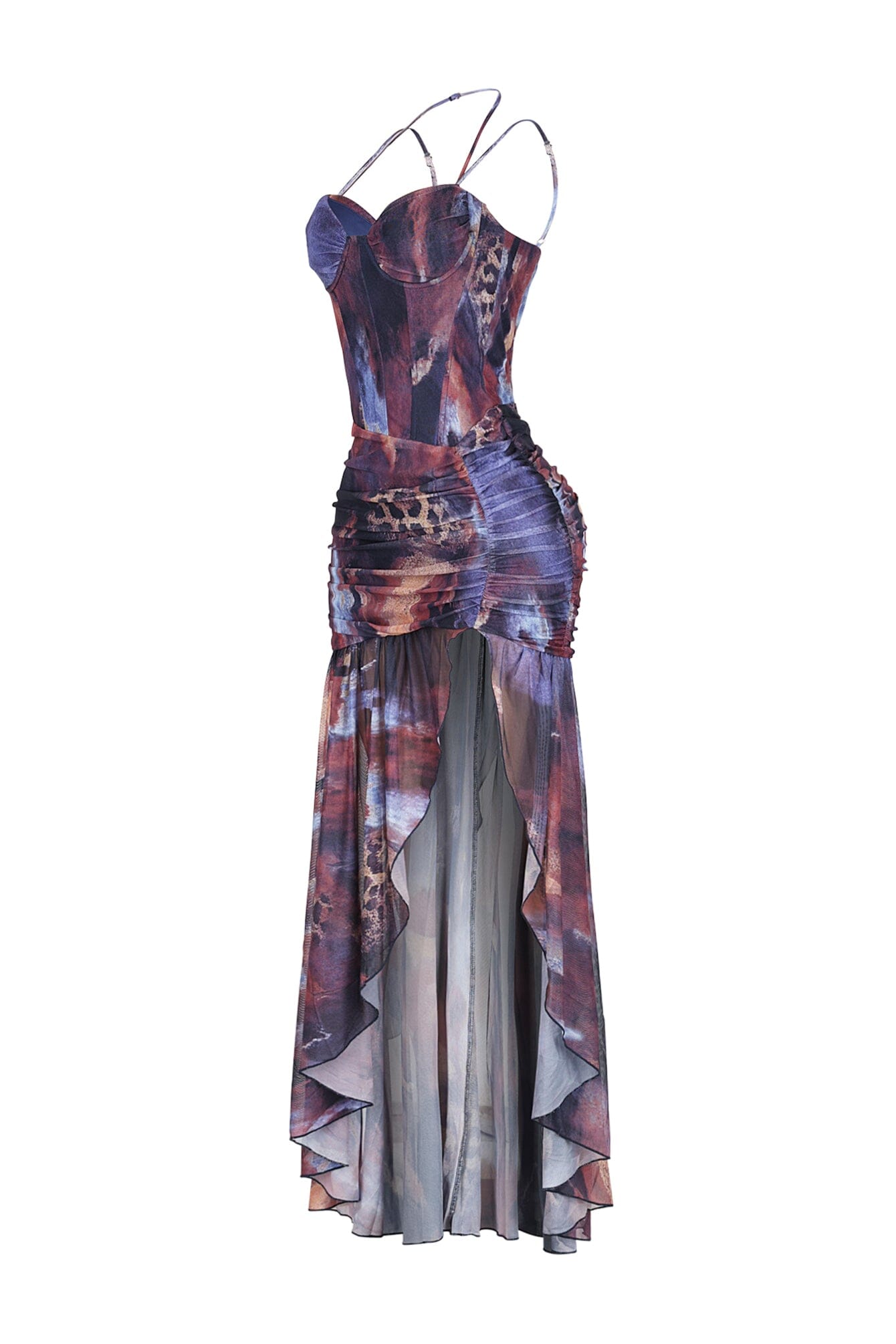 Izmir Mesh Print Maxi Dress