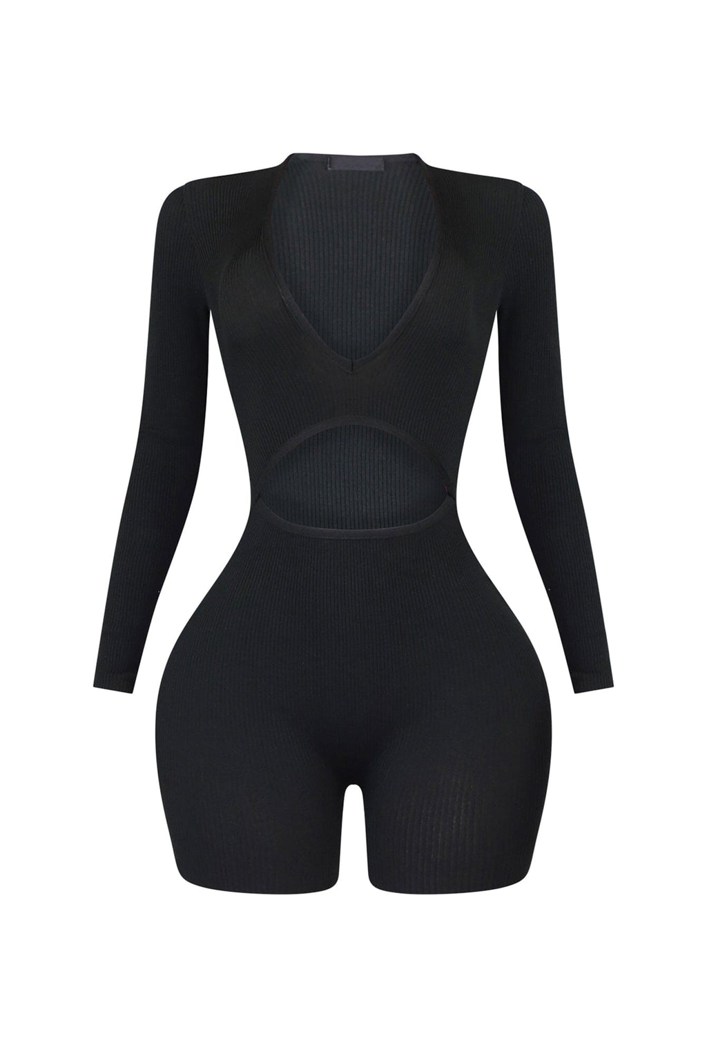 Cut Him Off Cutout Long Sleeve Romper