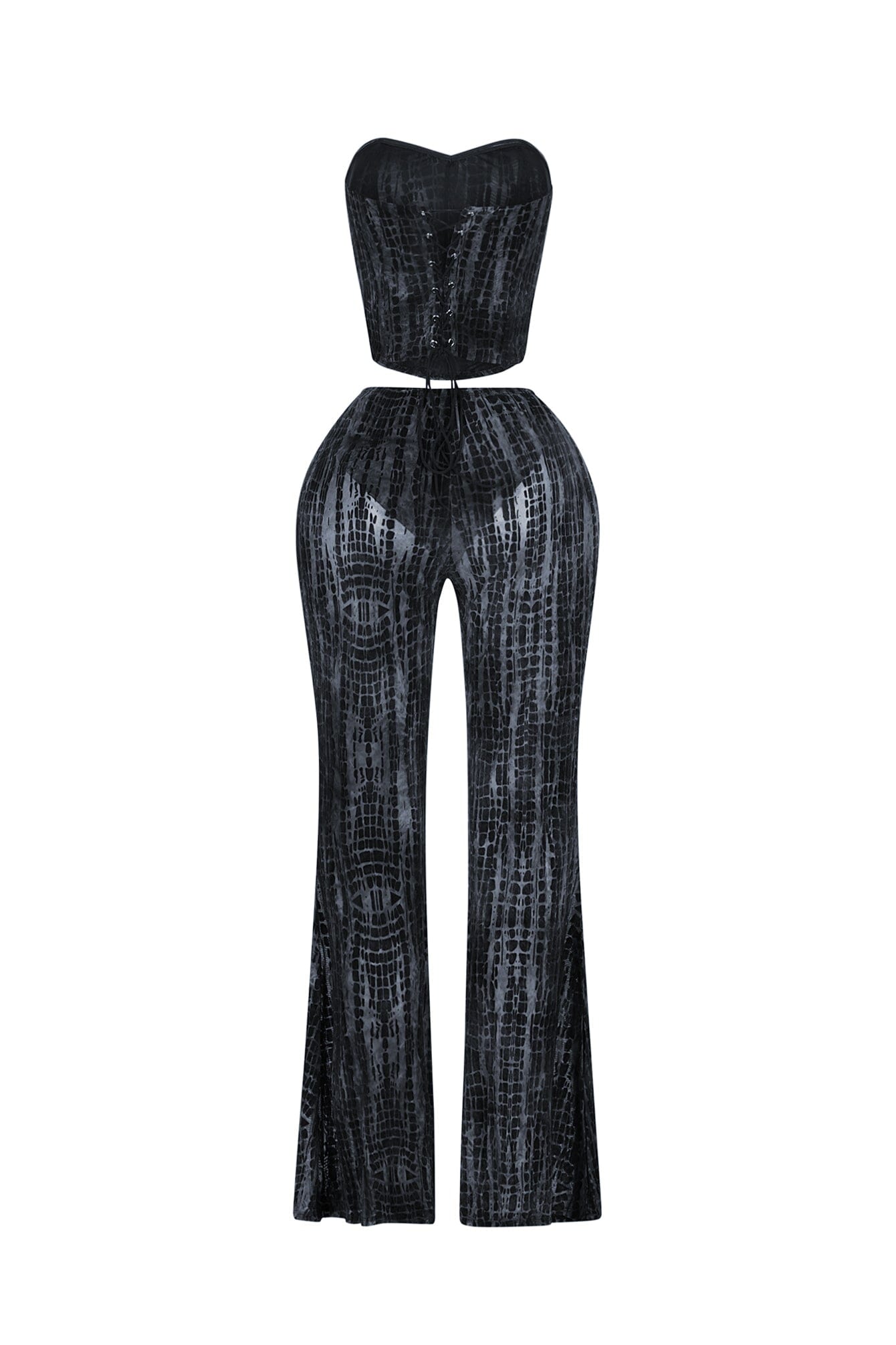 Accra Mesh Burnout Corset & Pants SET